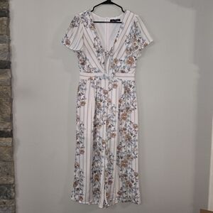 One Clothing Floral Striped Jumpsuit